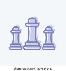 Icon Chess. suitable for education symbol. two tone style. simple design editable. design template vector. simple illustration