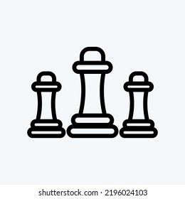 Icon Chess. suitable for education symbol. line style. simple design editable. design template vector. simple illustration