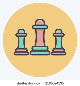 Icon Chess. suitable for education symbol. color mate style. simple design editable. design template vector. simple illustration