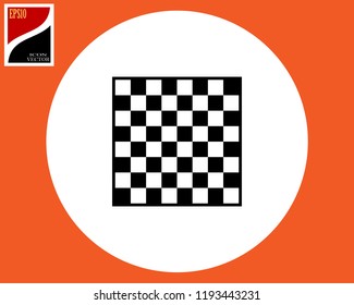 Icon chessboard for a game of chess checkers in black and white