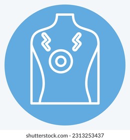 Icon Chest Pain 2. related to Body Ache symbol. blue eyes style. simple design editable. simple illustration