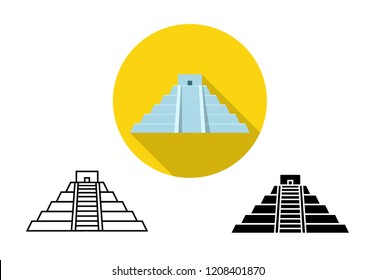 Icon of Chichen Itza in vector art