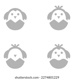icon of a chick that hatched from the egg, vector illustration