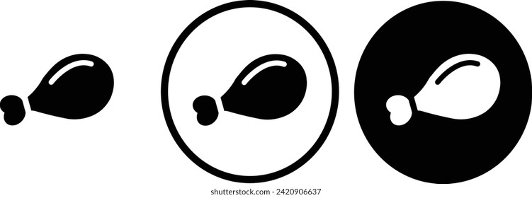 icon chicken black outline for web site design 
and mobile dark mode apps 
Vector illustration on a white background