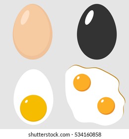 Icon chicken eggs isolated, sliced eggs. Flat design, vector.