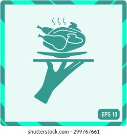 icon with chicken on a tray.
