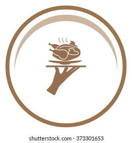 Icon with chicken on a tray.