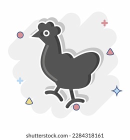Icon Chicken. related to Domestic Animals symbol. simple design editable. simple illustration