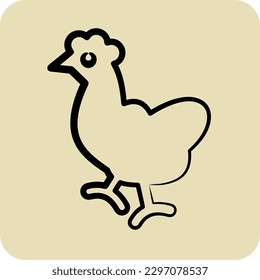 Icon Chicken. related to Domestic Animals symbol. glyph style. simple design editable. simple illustration