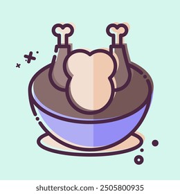 Icon Chicken Soup. related to Korea symbol. MBE style. simple illustration