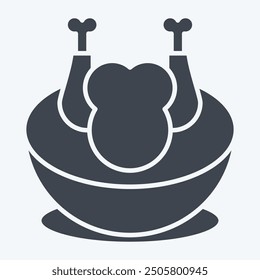 Icon Chicken Soup. related to Korea symbol. glyph style. simple illustration