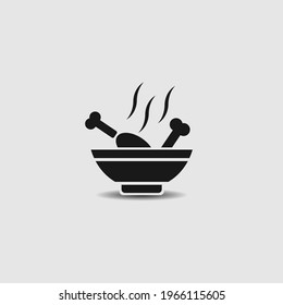 icon chicken soup vector design