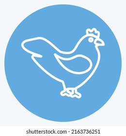 Icon Chicken. suitable for Garden symbol. blue eyes style. simple design editable. design template vector. simple symbol illustration