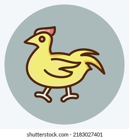 Icon Chicken. suitable for Meat. flat style. simple design editable. design template vector. simple illustration