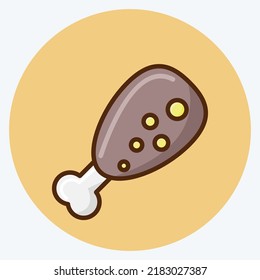 Icon Chicken's Leg. suitable for Meat. flat style. simple design editable. design template vector. simple illustration