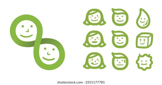 icon child children kid Junior face girl boy food joy object people smile pictogram happy emotion art design template vector element decoration abstract editable banner cover pattern concept illustrat