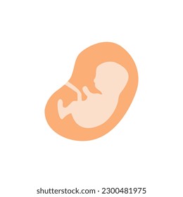 icon of a child in the mother's womb on a white background, vector illustration