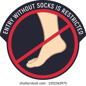 Icon for children zone, were entry without socks is restricted.