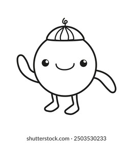 El icono de la bola del carácter de los niños para los libros, colorear, juegos, ropa, publicidad