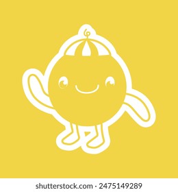 The icon of the children's character ball is yellow for books, coloring, games, clothes, advertising