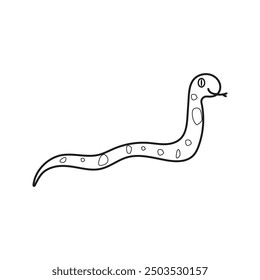 The icon of the children's character snake for books, coloring, games, clothes, advertising