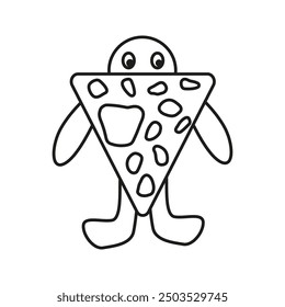The icon of the children's character of the turtle for books, coloring, games, clothes, advertising