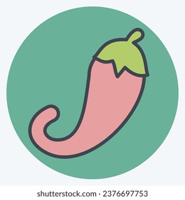 Icon Chili Paper. related to Fruit and Vegetable color mate style. simple design editable. simple illustration