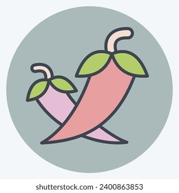 Icon Chili. related to Herbs and Spices symbol. color mate style. simple design editable. simple illustration
