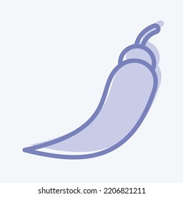 Icon Chili. related to Thailand symbol. two tone style. simple design editable. simple illustration. simple vector icons. World Travel tourism. Thai