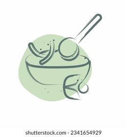 Icon Chimichurri. related to Argentina symbol. Color Spot Style. simple design editable. simple illustration