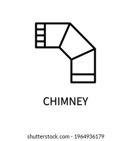 Icon Of The Chimney Line For The Stove In A Simple Style. Exhaust Pipe. Vector sign in a simple style isolated on a white background.