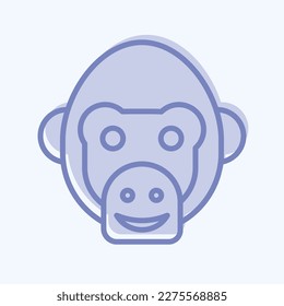 Icon Chimpanzee. related to Animal Head symbol. simple design editable. simple illustration