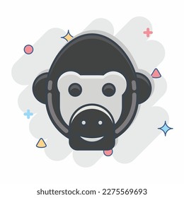 Icon Chimpanzee. related to Animal Head symbol. simple design editable. simple illustration