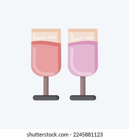 Icon Chin-chin. related to Valentine's Day symbol. flat style. simple design editable. simple illustration