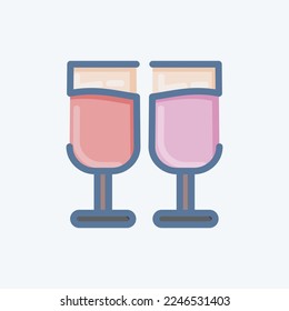 Icon Chin-chin. related to Valentine's Day symbol. doodle style. simple design editable. simple illustration