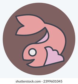 Icon Chinese Carps. related to Chinese New Year symbol. color mate style. simple design editable. simple illustration