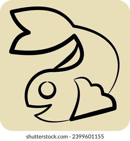 Icon Chinese Carps. related to Chinese New Year symbol. hand drawn style. simple design editable. simple illustration