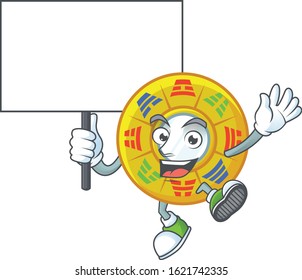 An icon of chinese circle feng shui cartoon character style bring board