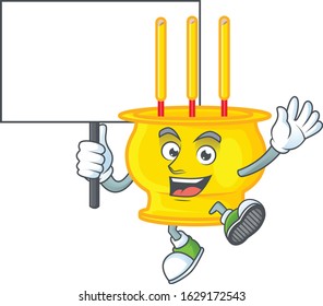 An icon of chinese gold incense cartoon character style bring board