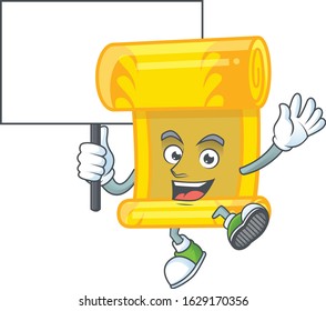An icon of chinese gold scroll cartoon character style bring board