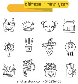 Icon of Chinese with hand draw