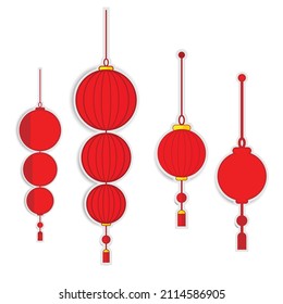 Icon chinese lantern on white background