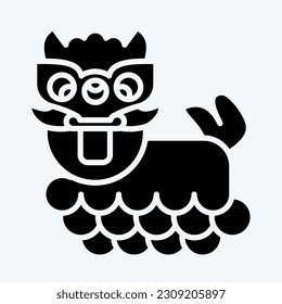 Icon Chinese Lion. related to Chinese New Year symbol. glyph style. simple design editable