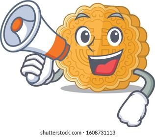 An icon of chinese mooncake having a megaphone