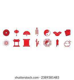 icon chinese new year vector template illustration logo design