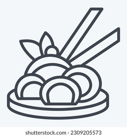 Icon Chinese Noodle. related to Chinese New Year symbol. line style. simple design editable