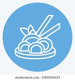 Icon Chinese Noodle. related to Chinese New Year symbol. blue eyes style. simple design editable