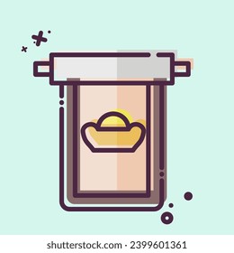 Icon Chinese paper Scroll. related to Chinese New Year symbol. MBE style. simple design editable. simple illustration