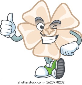 An icon of chinese white flower making Thumbs up gesture