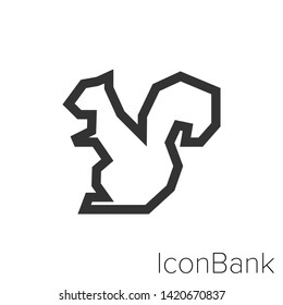 Icon chipmunk in black and white Illustration.